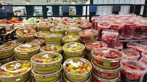 Dubai, UAE - September 30, 2026 - Interior view of fresh vegetables and fru.. Stock Footage 346781094