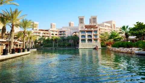 Dubai, uae - september 9: view of the souk madinat jumeirah. madinat jumeirah Stock Photos