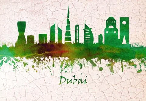 Dubai UAE skyline Stock Illustration