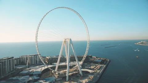 DUBAI, UNITED ARAB EMIRATES - DECEMBER 26, 2019. Aerial view of Ain Dubai under Stock Footage 121991353