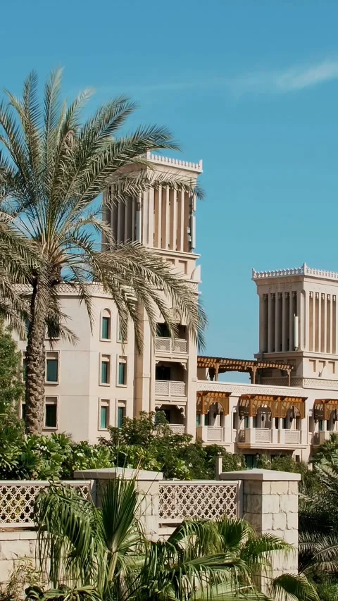 DUBAI, UNITED ARAB EMIRATES, UAE - MAY 10, 2017: Hotel Jumeirah Al Qasr Madinat Stock Footage 310564687
