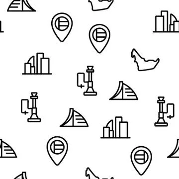 Dubai Vector Seamless Pattern Stock Illustration