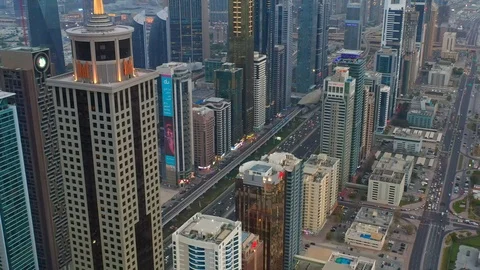 Dubai view city aerial drone  Stock Footage 126755553