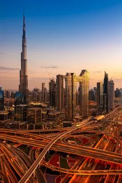 Dubai view at sunset, UAE Stock-Fotos