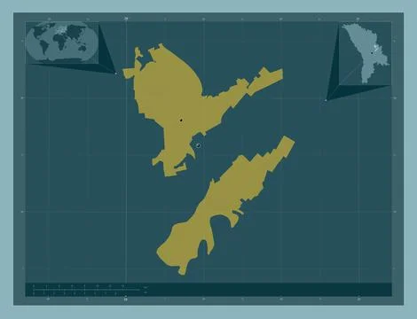 Dubasari, Moldova. Solid color shape. Locations of major cities of the region イラスト素材