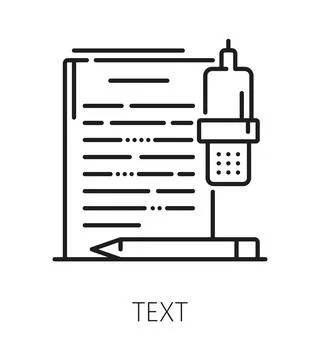 Dubbing sound record text line icon or pictogram 库存插图