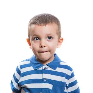 Dubious little boy Stock Photos