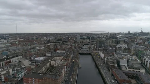 Dublin aerial sky view 4k Stock Footage 101121750
