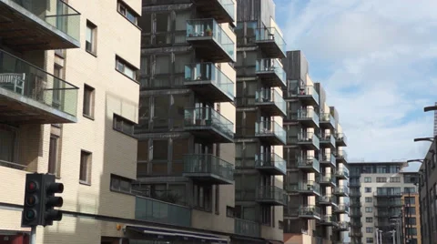 Dublin Apartment Block Stock Footage 32696647