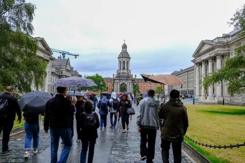 Dublin - August 2019: view of Trinity College Stock Photos