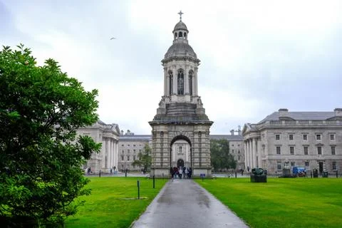 Dublin - August 2019: view of Trinity College Stock Photos
