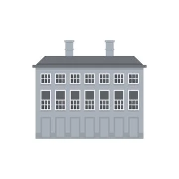 Dublin building icon flat vector. Ireland skyline building Stock Illustration