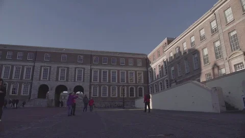 Dublin Castle Pan 4K Stock Footage 71770460