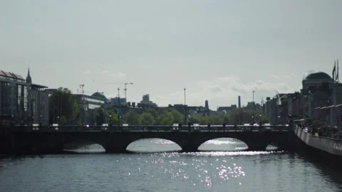 Dublin city by the liffey Stock Footage 241106535