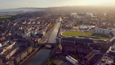 Dublin dock aerial 2 Stockbeeldmateriaal 83373894