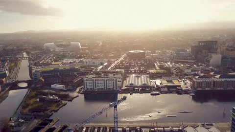 Dublin dock aerial 4 Stockbeeldmateriaal 83373992