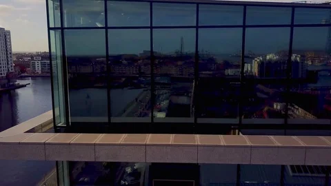 Dublin dock aerial 5 Stockbeeldmateriaal 83374026