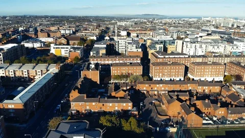 Dublin Drone Shot Stock Footage 91200131