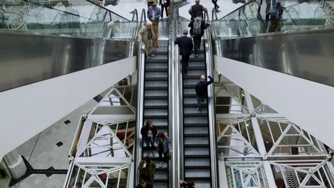 DUBLIN ESCALATOR HIGH ANGLE 스톡 동영상 95456180