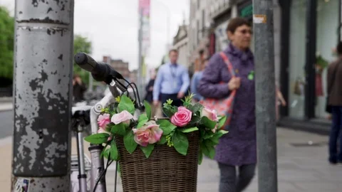 DUBLIN FLOWER BASKET 스톡 동영상 95456754