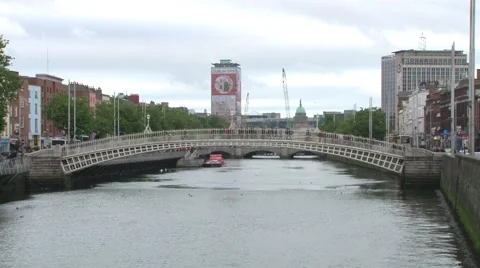 Dublin Ha'Penny Bridge Stock Footage 42480517