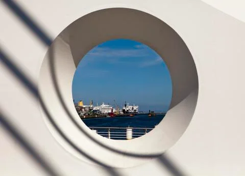 Dublin harbor through circle Stock Photos