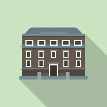 Dublin house icon flat vector. Ireland skyline Stock Illustration