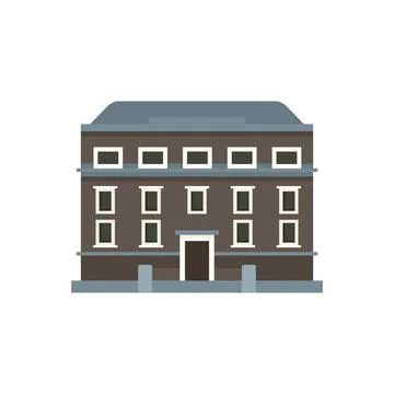 Dublin house icon flat vector. Ireland skyline Stock Illustration