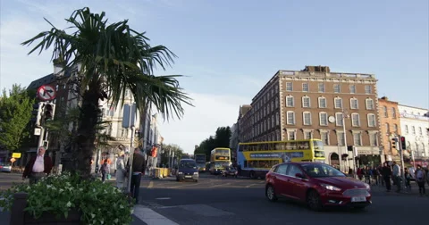 Dublin Intersection City Cross Road Day Timelapse Stock Footage 51665097