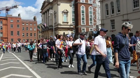 Dublin, Ireland - June 25 2022 "Pride parade in Dublin" Stock Footage 201400528