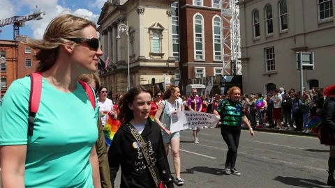 Dublin, Ireland - June 25 2022 "Pride parade in Dublin" Stock Footage 201400536