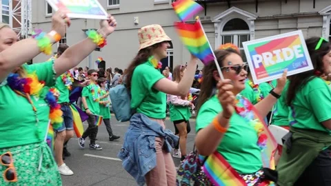 Dublin, Ireland - June 25 2022 "Pride parade in Dublin" Stock Footage 201401931