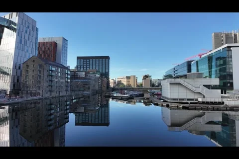 Dublin, Ireland - May 5 2024 "Sunny Sunday and walk around Dockland's Distr.. Stock Footage 274497331