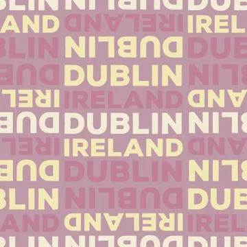 Dublin, Ireland seamless pattern Stock Illustration
