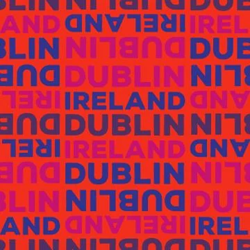 Dublin, Ireland seamless pattern Stock Illustration