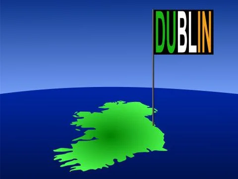 Dublin on irish map Stock Illustration