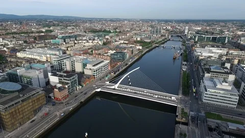 Dublin Liffey Stock Footage 96354584