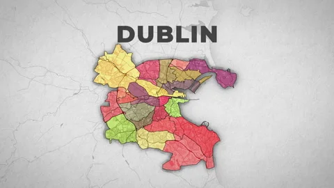 Dublin (map) Stock Footage 259638315