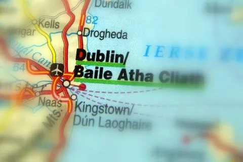 Dublin on a map Stock Photos