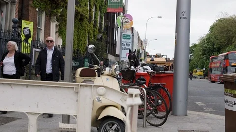 DUBLIN PARKED SCOOTER Video stock 95458020