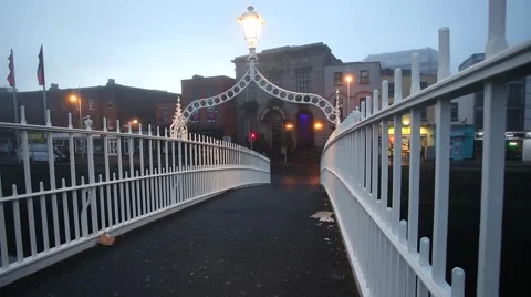 Dublin Quays at Dawn Stock Footage 46025968