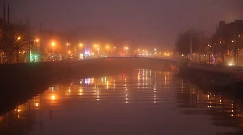 Dublin Quays at Dawn Stock Footage 46026171