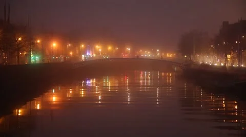 Dublin Quays at Dawn Stock Footage 46026196