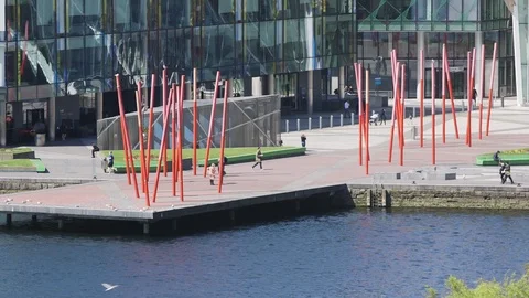 DUBLIN RED POLES Video stock 95458929