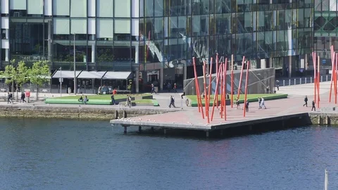 DUBLIN RED POLES PAN Video stock 95458877