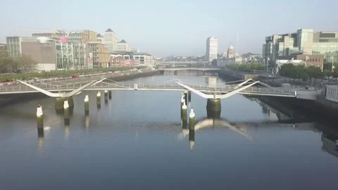 Dublin - River Liffey Stock Footage 256047526