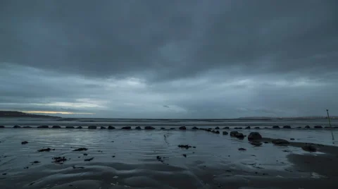 Dublin Shore at Dusk Stock Footage 62897272
