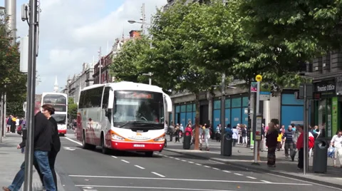 Dublin Street - Buses Stock Footage 32696644