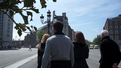 Dublin Street - O'Connell Bridge Stock Footage 32695964