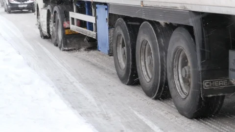 Dublin traffic disruption during winter. Heavy Snow Fall. Stock Footage 86476425